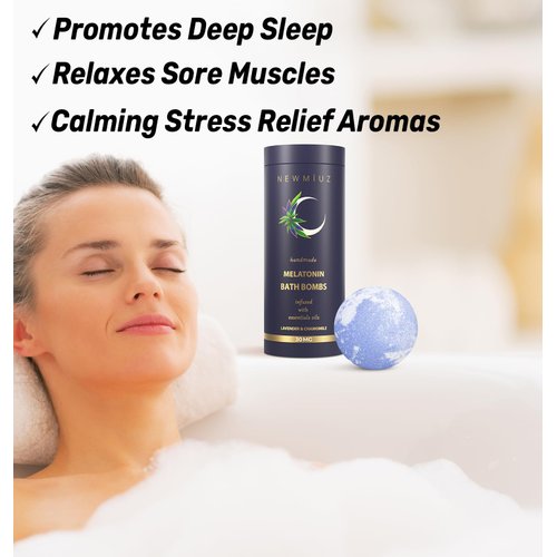 Sleep Well Bubble Bath Bombs - Melatonin Bath Bombs Infused Lavender and Chamomile - Essential Luxurious Bath Additives for Dry Skin Nourishment - Elevate Your Bathing Ritual with Our Relaxation Set