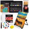 ESRICH 40PCS Acrylic Paint Set,Professional Painting Supplies with Acrylic Paint,Canvas Panels,Paint Brushes,Paint Knife,Sponge,Plastic Palette and Metal Easel for Adults,Kids and Artists