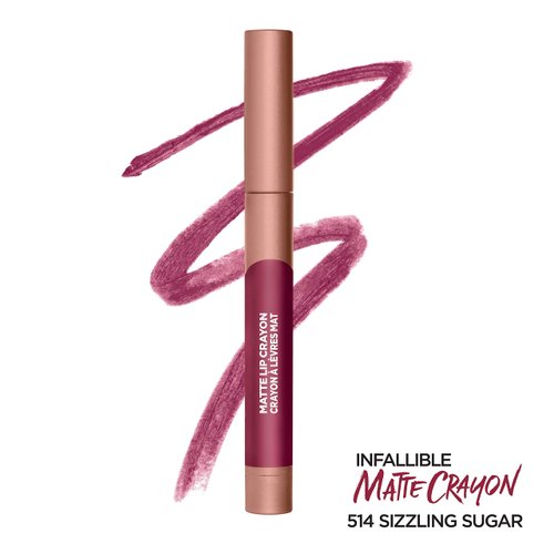 L’Oréal Paris Infallible Matte Lip Crayon, Sizzling Sugar (Packaging May Vary)