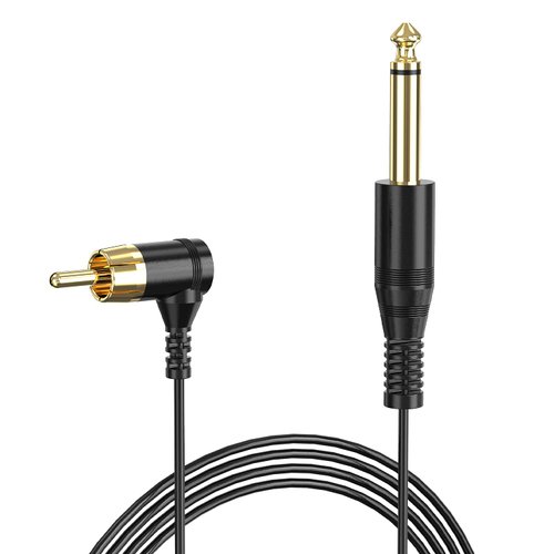 Tattoo Clip Cable, Ancable 6-Feet Gold-plated 90 Degree RCA to 6.35mm Connector Silicone Tattoo Clip Cable Cord Suitable for Tattoo Pen, Rotary Tattoo Machine