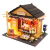 Spilay DIY Miniature Dollhouse Kit with Wooden Furniture,Handmade Japanese Style DIY Dollhouse Kit with Dust Cover & LED,1:24 Scale Creative Room Gift Idea for Adult Teenager Lover(Grocery Store)