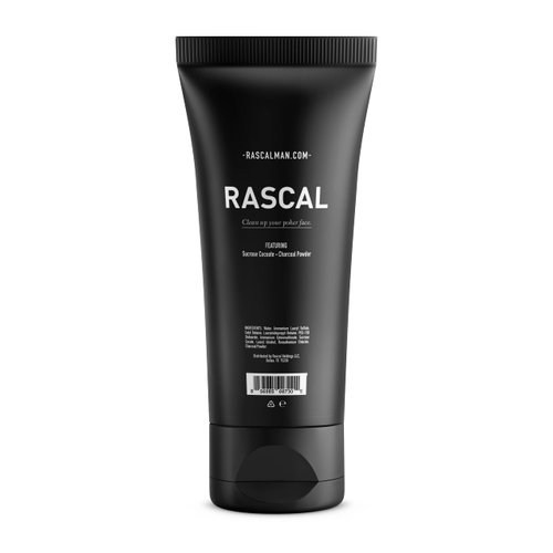 Rascal Men's Face Cleanser - Face Wash for Men, Deep Cleansing Men's Face Wash with Activated Charcoal and Orange Peel Oil to Cleanse Pores, Tone Skin, and Provide a Refreshing Natural Scent - 4 Oz