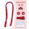 Fitifun Hair Curlers-61" Extra Long No Heat Curling Headband Hair Curlers to Sleep In, Heatless Hair Curlers for Long Hair Soft Velour Overnight Hair Curlers Heatless Curling Set(Red)