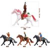 4pcs Horse Riding Figurine Plastic Farm World Western Riding Character Model Toys Action Figure House Games for Kids Animal Collection (Random Color)