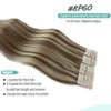 Tape in Hair Extensions Human Hair Blonde Highlights Remy Tape in Extensions 14 Inch Seamless Tape Extensions Real Human Hair Ash Brown Mixed Platinum Blonde Tape ins Hair 50g 20pcs