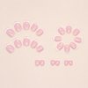 Bellelfin 24Pcs Short Press on Nails Square White French Tip Fake Nails,Glossy Pink Nails Short French False Nail Acrylic Glue on Nails for Women Girls Artificial Fingernails