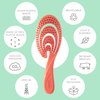 Ninabella Detangler Hair Brush for Women,Men&Kids-Does not Pull on Hair-Hair Straightening Brush for Straight, Curly&Wet Hair-Unique Wave Detangler Brush-Recycled Material–red