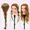 28" Mannequin Head Human Hair, Mannequin Head with 60% Real Hair,Cosmetology Mannequin Doll Head for Hair Styling,Training Practice Braiding Manikin Head with Table Clamp,Hair Styling Set #27