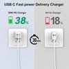 Qackenm 30W USB C Charger Block, GaN Nano Fast Charger, 2 Port Compact Charger with Foldable Plug for iPhone 16/16 Plus/16 Pro/16 Pro Max, 15/14/13 Series, Pixel, Galaxy, iPad/iPad Mini and More White