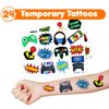 48 PCS Game Party Favors 24PCS Tattoos Sticker 24PCS Slap Bracelets Wristbands Perfect for Themed Birthday Party Favors Baby Showers or Classroom Rewards Ideal Decor and Gifts for Girls and Boys