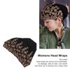 Fashion Hijabs for Women Muslim , Vintage Embroidered Muslim Turban Hat Soft Lace Material Beaded Fleece Hair Hat for Women Daily Use and Gift (black) , Turban heads Wraps