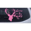Pink 8in X 6.1in - Girls Like Big Racks Too Hunting Decal Hunting and Fishing Car Window Wall Laptop Decal Sticker