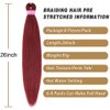 AQINBEL Braiding Hair 26 Inches -8 Bundles Braiding Hair Pre Stretched Itch Free Crochet Twist Hair for Braids Yaki texture Burgundy Braiding Hair Extensions for Women (900#)