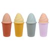 BLUE GINKGO Ice Cream Sand Toys - Silicone Beach Toy Ice Cream Set of 4 | Easy Clean, Travel-Friendly | Sand, Bath, Beach Toys for Toddlers and Children (Sunsoaked Multi Pack)