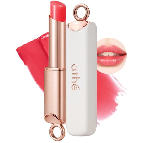 ATHÉ Authentic Lip Balm 07 MERRILY (Tinted), Lightweight Wear & Plumping Lips without Stickiness, Moisturizing & Nourishing Plant-Based Vegan Chapstick for Dry, Petrolatum Free, Cruelty-Free