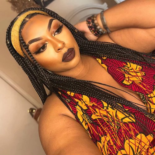 Braided Wigs with Headband Attached for Black Women Twist Crochet Hair Wrap Jumbo Synthetic Cornrow Black Box Braid Long CrochetTwistWig 30Inch