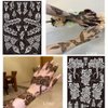 PPVWEY 10 Sheets Henna Tattoo Stencils 10 Pair Arm Hand Tattoo Template Temporary Indian Arabian Glitter Airbrush Tattoo Stickers for Face Body Paint DIY (Black)