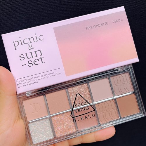 GHFCZOO 10 Color Eyeshadow Palette, Matte & Shimmer Blendable Shades, Waterproof Long-Lasting Eyeshadow, Natural-Looking Korean Eye Makeup Palette (13#)