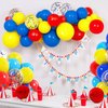 BAUANOOY Carnival Balloons, 60pcs 12 Inch Red Light Blue Royal Blue Yellow Latex Balloons for Carnival Theme Birthday Party Decorations