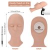Pretty memory Lash Mannequin Head, Eyelash Mannequin Head with Eyelids, Silicone Mannequin Head for Makeup Practice and Lash Extension Training