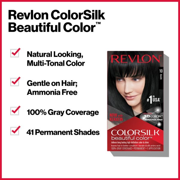 Revlon ColorSilk Hair Color, 20 Brown Black 1 ea (Pack of 5)
