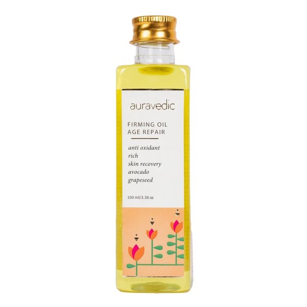 Auravedic Anti Aging Oil for Skin | Organic Face Moisturizer with Grapeseed & Avocado | Unisex Ayurvedic Massage Therapy Oil | 3.38 Fl Oz 100ml