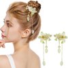 SHIYANG 1 Pair of handmade windbells hair clips, floral hair clips, Hanfu decorative hair clips, Chinese hair accessories,floral hair accessories,flower hair clips for women.(SYFJ07)