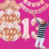 13th Birthday Party Decorations OFFICIAL TEENAGER Party Balloons 13th Birthday Tiara Official Teenager Sash Happy Birthday Banner for 13 Year Old Girls Birthday Party Favor Supplies (rose gold)