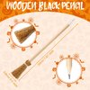 12 Pieces Witch Broom Pencils for Halloween Broomstick Ballpoint Pencils Halloween Party Favors Witch Broom Prop Writing Pencils for Kids Teens Classroom Supplies