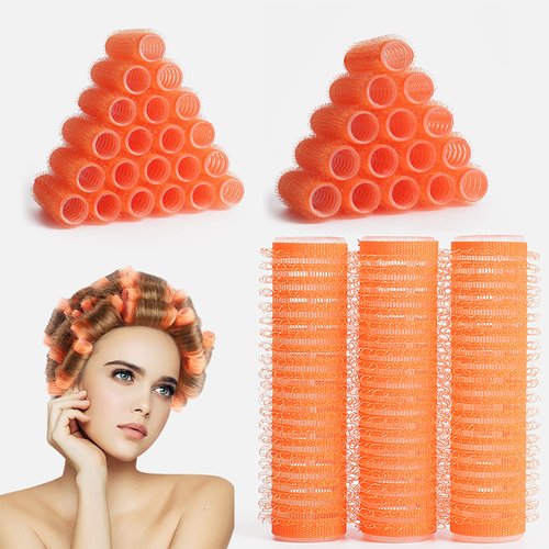 36 PCS Small Size Hair Roller-Self Grip Hair Curler Mini Sized Hairdressing Tools, Salon Curly Style for Short Hair, Pack of 36 Small 0.6 Inch (Orange)