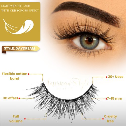 ASB 1 pair of Handmade Faux Mink Eyelashes False Eyelashes Cat lashes, Faux Mink Eyelashes, Fluffy Natural Look False Eyelashes, Long Extension Eyelashes, Fake Eyelashes Natural Look cílios maquiagem 3D lashes (Daydream)