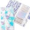 HINZIC 2PCS 240 Slots Flower Butterfly Nail Art Sticker Storage Books Purple Blue Wisteria Organizer Binders Transparent Collecting Album Photo DIY for Notebooks Diary Journal Planner