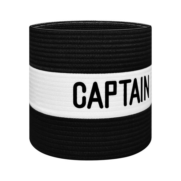 JRINYE Unisex Sport Captain Armband, Adjustable Captain's Armband for Soccer Training Adults & Youths Elastic Captain Arm Band Soccer Sports Accessories - (One Size, Black)