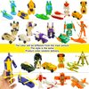 SCKTYZS Mini Transform Robot for Kids 3-6 Years, 7 Collectible Rescue Vehicle Construction-Bot Playset Boys Hero Figure Modified Bots 4.5-inch Converting Action Figures