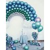 KALOR 10 Inch Metallic Blue Balloons, 100 Pcs Latex Helium Metallic Balloons for Kid's Birthday Party Baby Shower Wedding Graduation Graduation Party Decorations