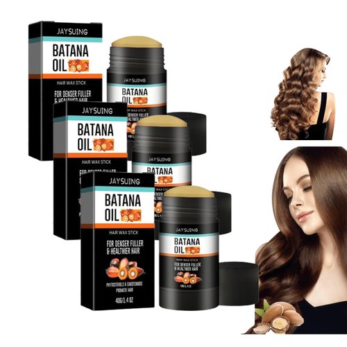 DWENGWUN Batana Oil Hair Wax Stick, Portable Travel Hair Wax Stick, Hair Slick Back Stick, Anti-Frizz and Fly Away Hair Tamer, No Residue Hair Finishing Stick for Flyaways,1.4 Oz (3pcs)