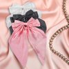 HUFITION Hair Bow Clips, 3PCS - Hair Ribbons for Women, Satin Bow For Hair Clips For Styling, Silk Hair Barrettes For Adult Women - 72 Count - Black, Beige, Light Pink