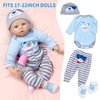 PEDOLLTREE Reborn Baby Doll Clothes Outfit Accessories Blue Puppy Set 11 Pcs Set for 17-22 Inch Reborn Doll Newborn Boy with Backpack Diaper