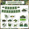 Joybileefun Army Birthday Party Decorations - 21PCS Camo Birthday Decorations with Banner Hanging Swirls Honeycomb Centerpieces for Tables Military Party Decorations for Boys Girls Party Supplies