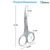 Stelone Multi-Purpose Cuticle Scissors Stainless Steel Curved Blade Little Manicure Scissors - Eyebrow Scissors for Women, Cosmetic & Brow Scissors for Facial Hair & Eyelash Trimming