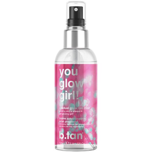 b.tan Face & Body Self Tanner Mist | You Glow Girl - Lightweight, Daily Gradual Sunless Tanner Mist For Glowing Skin All Day Long, Quick Drying, Streak-Free, Vegan, 3.38 Fl Oz