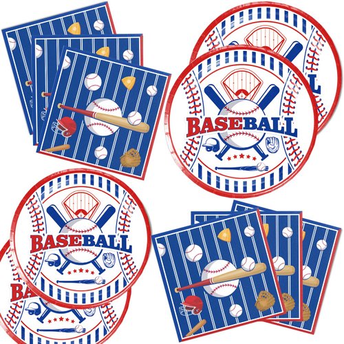 Frerand 40Pack Baseball Decorations Party Supplies include 20 plates, 20 napkins for the Baseball Decorations birthday party decoration
