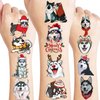 96PCS Funny Husky Siberian Temporary Tattoos Stickers Theme Birthday Party Decorations Favors Supplies Decor Cute Pets Puppy Dogs Animals Tattoo Gifts For Kids Boys Girls Adults School Prizes Carnival