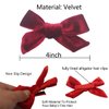 Yxiang 24PCS/12Pairs Baby Girls Hair Clips 4Inches Velvet Hair Bows Solid Color Fully Lined Non Slip Barrettes Hair Accessories for Toddler Little Girl School Kid (12 Colors)