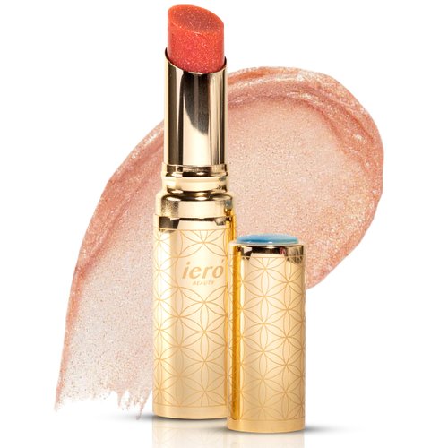 ieró Beauty Moonkissed Luminous PH Tinted Lip Balm w/Shea Butter & Vitamin E, Lip Care Moisturizer, Lip Plumper for Soft & Supple Lips, Paraben Free, Vegan, Sheer Rose w/Golden-Pink Shimmer