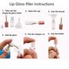 KaiLeQi Pink lip gloss tubes with wand empty bottles 3.5ml Clear Mini Refillable lip gloss containers DIY lip gloss making kit&Funnel & Rubber Stoppers (20PCS in two boxes)