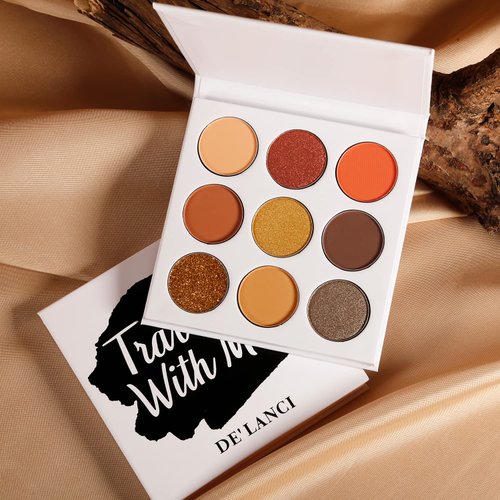 Eyeshadow Palette Neutral, Matte Shimmer Glitter 9 Colors Makeup Palettes,High Pigmented Eye Shadows Pallets Small Cute, Natural Nude Eyeshadow Pallet for Hazel Eyes,Professional Makeup for Girls