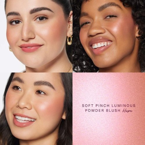 Rare Beauty Soft Pinch Luminous Powder Blush, Hope (nude mauve), Radiant Finish, 0.098 oz/2.8 g, Palette