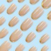 Gold French Tip Press on Nails Short Almond Nude False Nails Full Cover Simple Style Artificial Fake Nails Glossy Stick on Nails Daily Wear Nail Art Decoration for Women and Girls 24Pcs