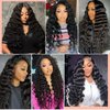 EMOL Loose Wave Bundles Human Hair Weave 3 Bundles Virgin Brazilian Loose Wavy Human Hair Weft Big Loose Spiral Wand Curls Short Hair Bundles Natural Black Human Hair Extensions 10 10 10 Inch